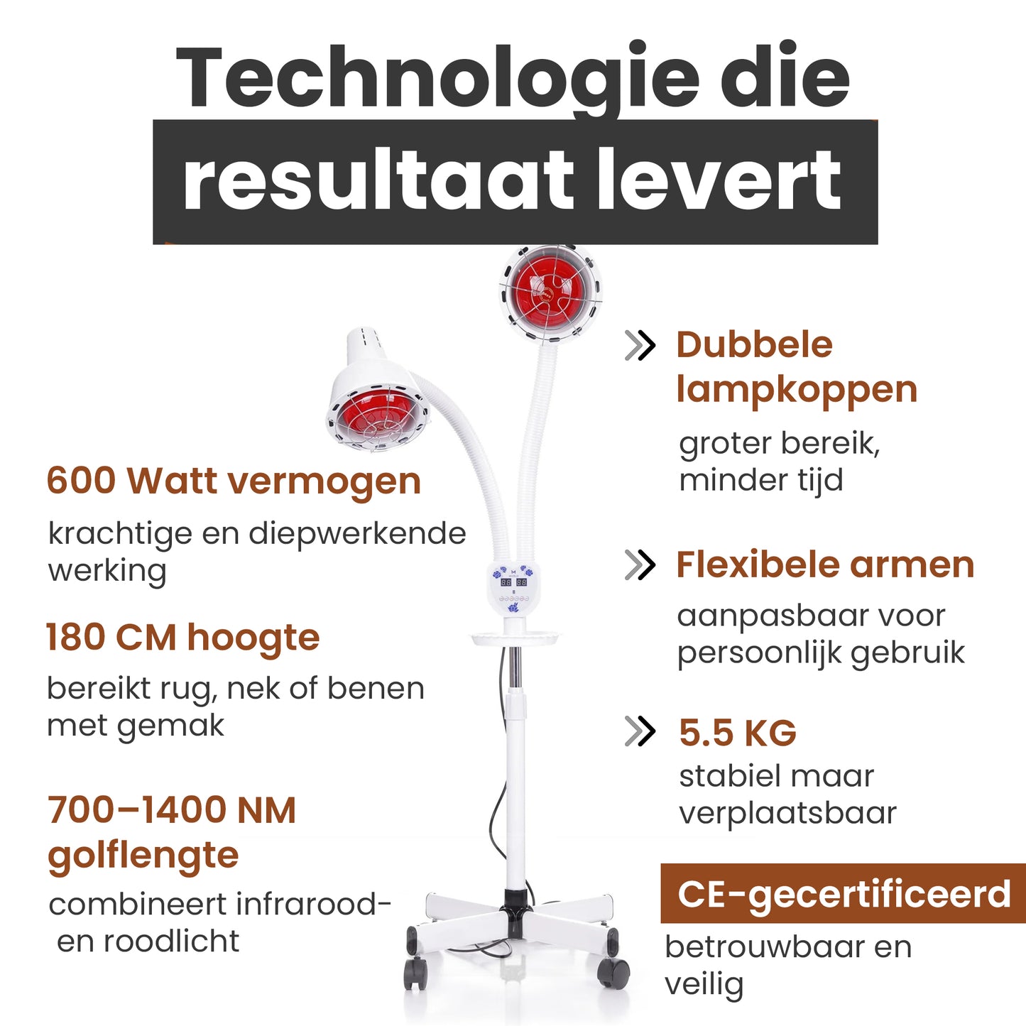 Dubbele infrarood lamp