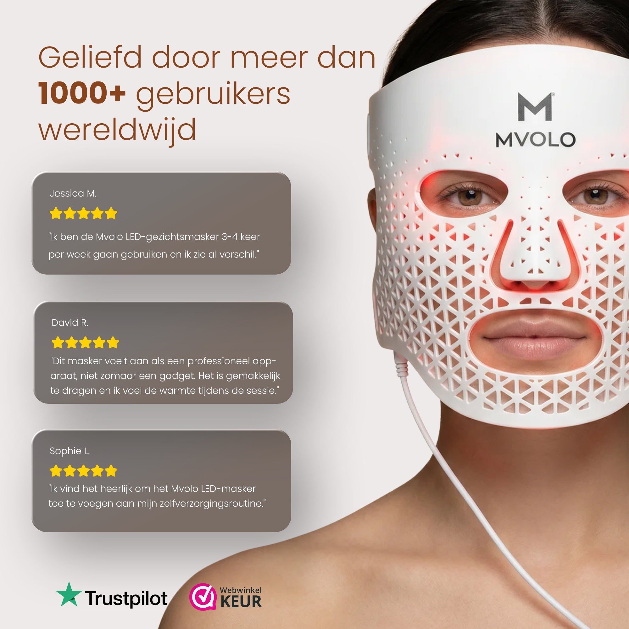 LED Face Mask + Halsmasker - Mvolo