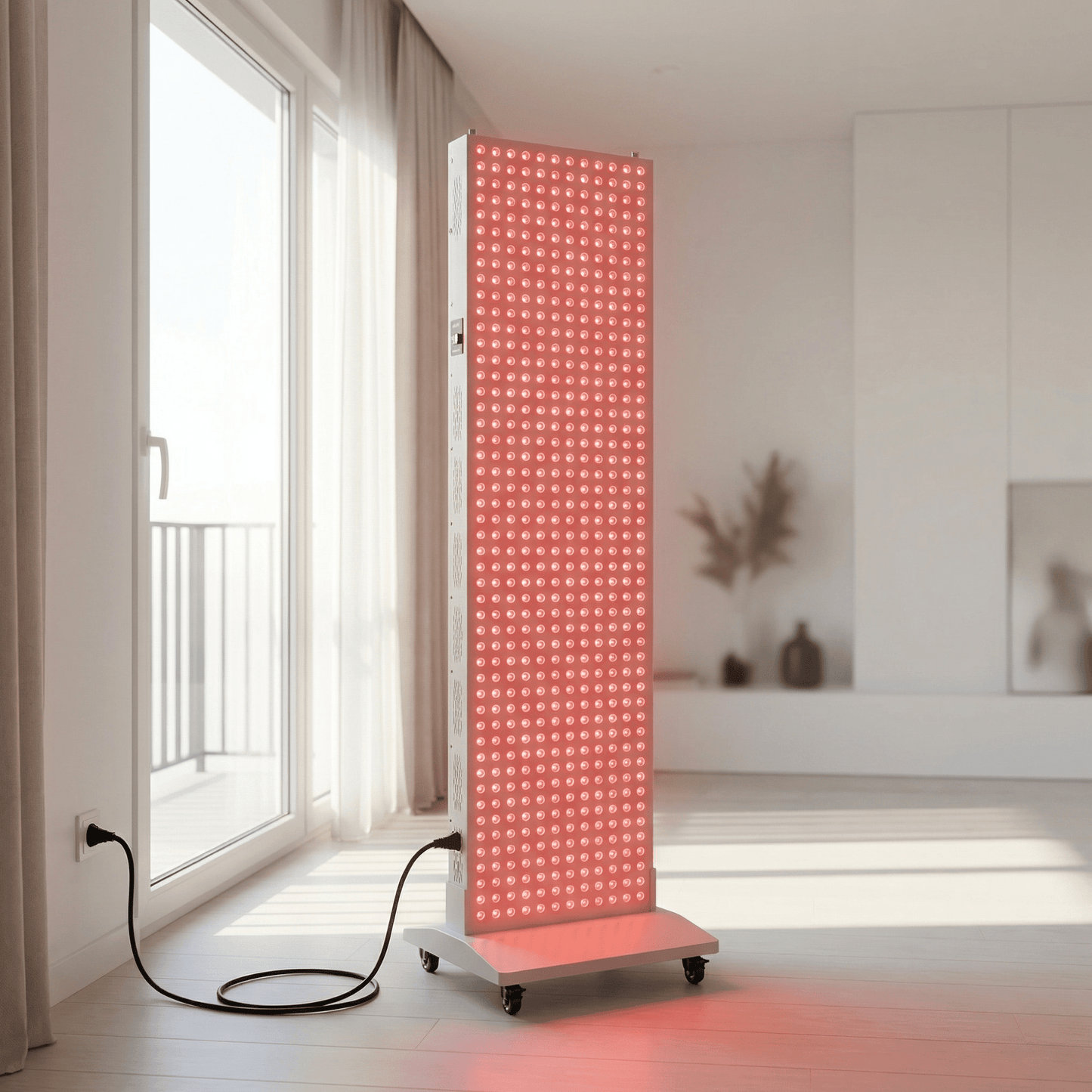 Mvolo Platinum Series 8000 levert full-body rood licht met 7 golflengtes om herstel, ontspanning en celenergie te stimuleren.