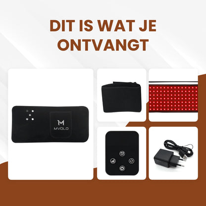 Roodlichttherapie Rugband voor Effectieve Pijnverlichting - Mvolo